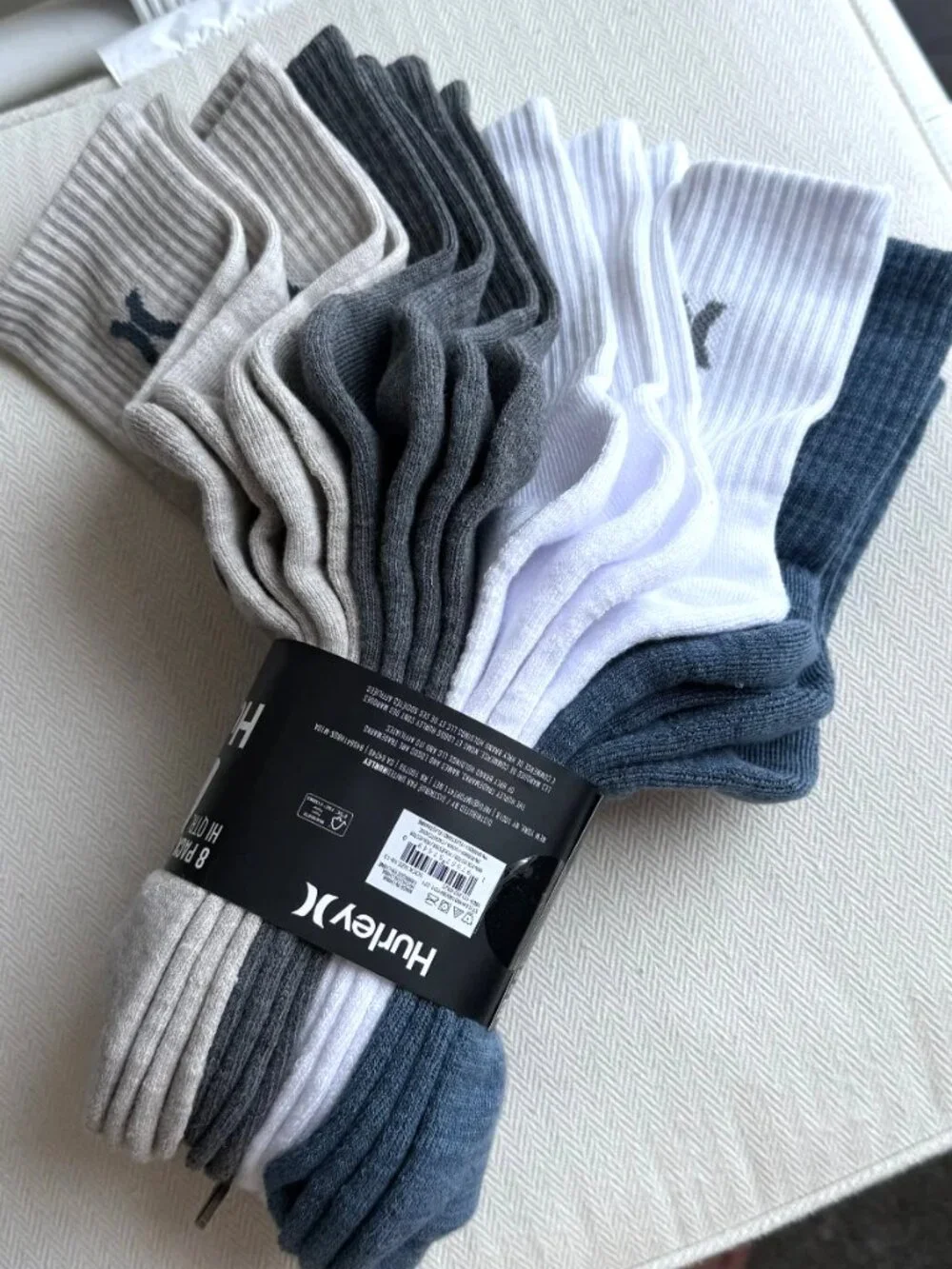 Hurley Men's High Ankle Performance Socks 8 Pair Pack Assorted Size 10-13 NWT